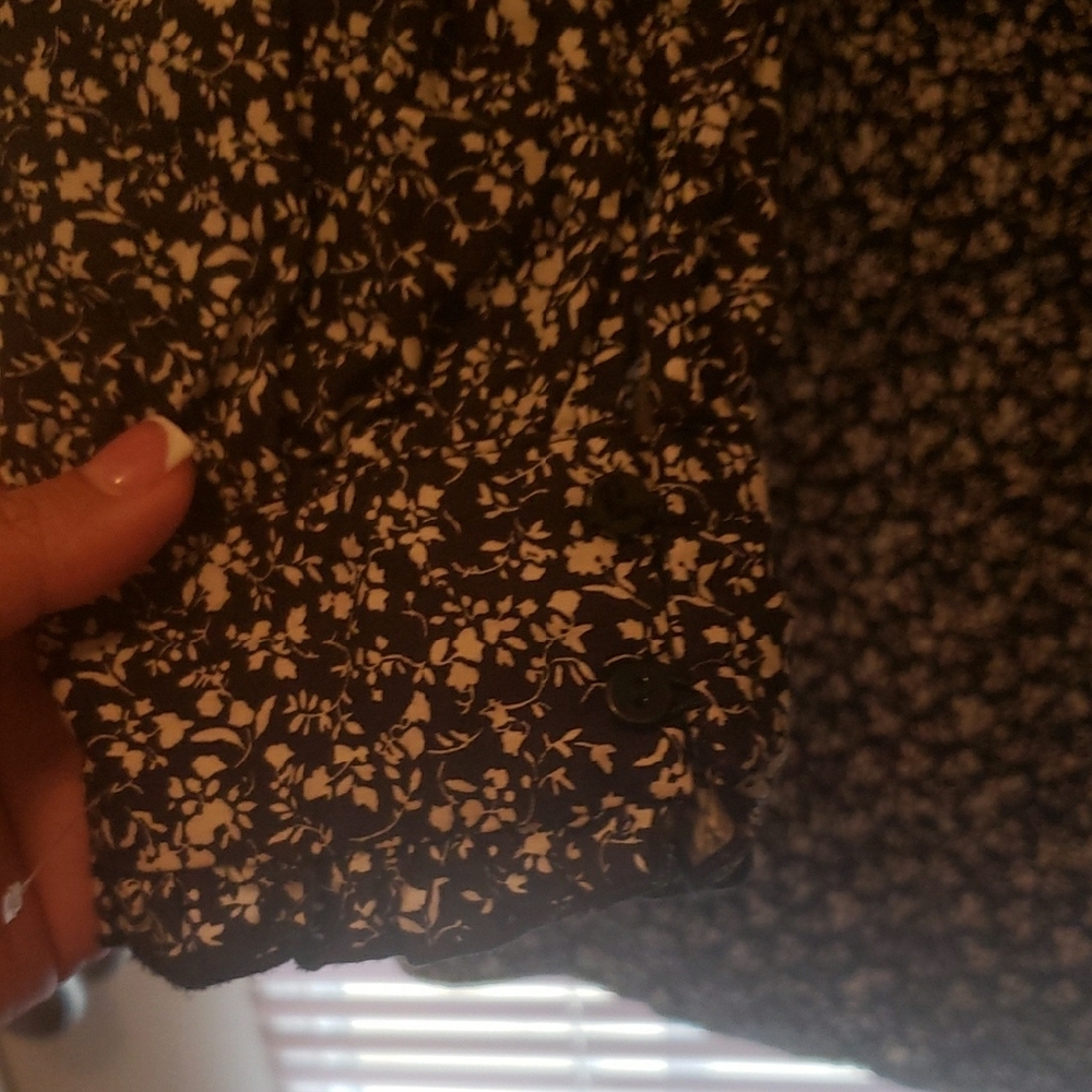 Zara Black and White Floral Dress- POPLIN DRESS - Picture 10 of 13